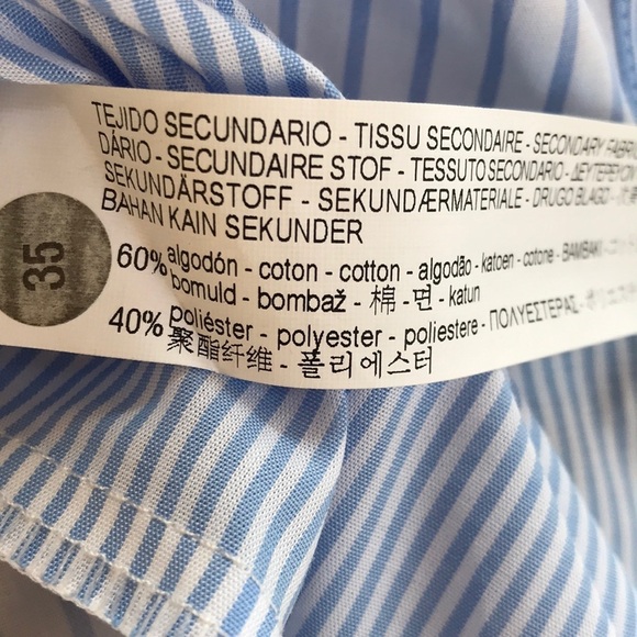 NWT! ZARA Woman Size L White with Blue striped high Top - Picture 6 of 8